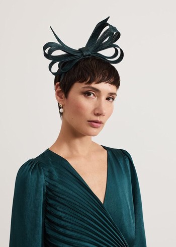 Phase Eight Teal Oversized Bow Hats Turquoise Canada | MRQOKX-340